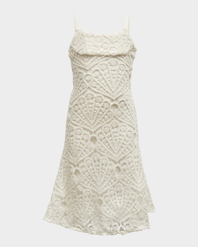 Girl's Andrea Crochet Midi Dress, Size 7-14